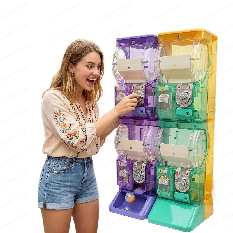 Arcade Vending & Laundry Revenue - Máquina Gashapon Transparente Blanca de Dos